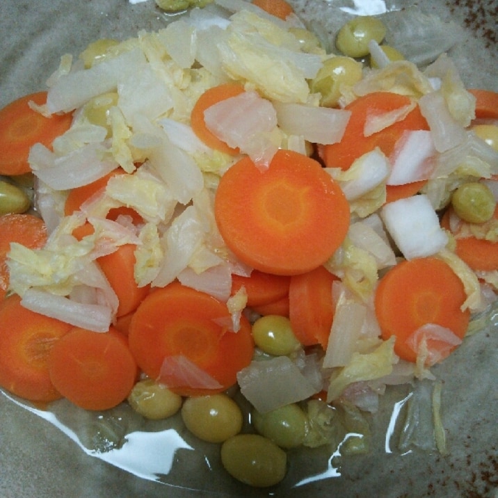 白菜とにんじんとぎんなんの温野菜煮込み